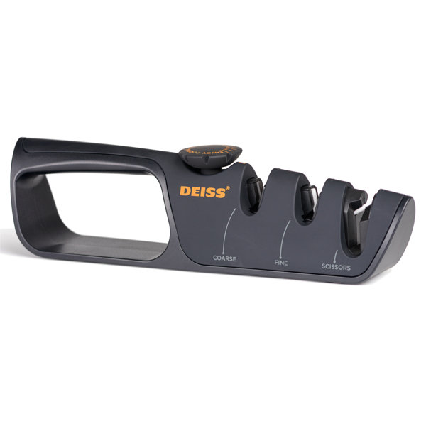 Deiss Pro Knife Sharpener With Adjustable Angle Knob, Nonslip Grip For